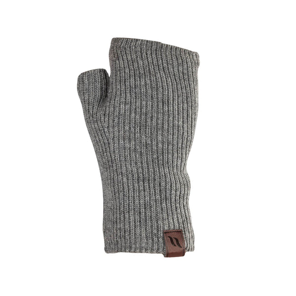 Ash Knitted Fingerless Gloves (Grey)